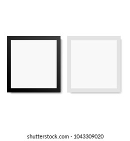 White and black photo frame. Vector