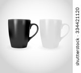 White and Black Photorealistic Cup illustration for mock-ups and branding. 