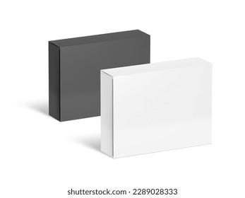 Píldoras Blancas Y Negras O Caja De Paquete Electrónico. Vector EPS10