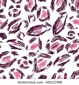 White, black, pink leopard skin. Seamless pattern background jaguar. Safari animal print. Africa texture. Vector wallpaper fur. Abb Clothing