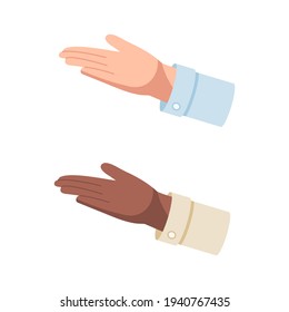 White and black pointing hand vector illustration isolated on white background