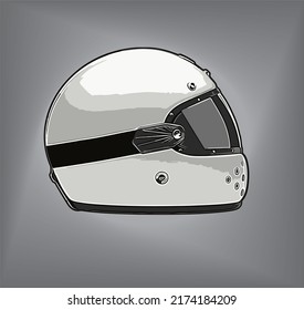 white and black racing helmet