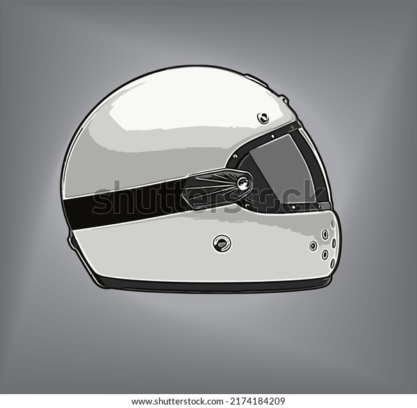 white and black racing\
helmet