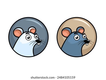 White And Black Rat Mascot Character Illustration Vector