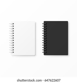White And Black Realistic Notebooks. EPS10 Vector