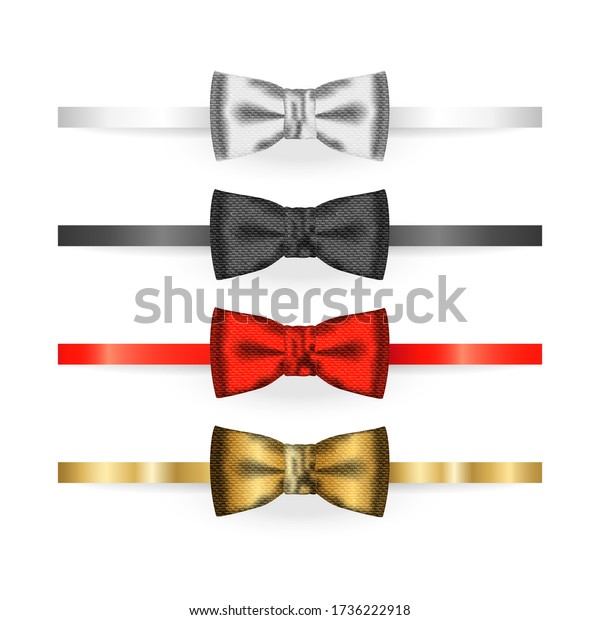 Download White Black Red Golden Bow Tie Stock Vector Royalty Free 1736222918