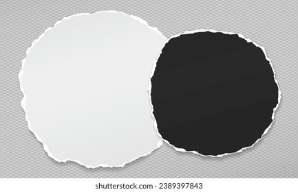 Papel blanco y negro redondo con sombra suave para texto o anuncio en el centro.