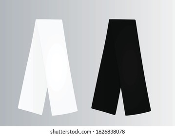 White and black scarf template. vector illustration