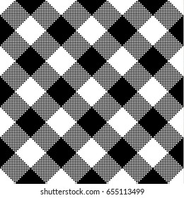 White and black seamless vector background. Geometric triangle pattern.