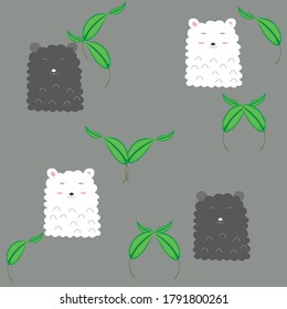 white black sheep with leaves
