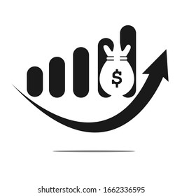 White and Black simple finance icon for website and application