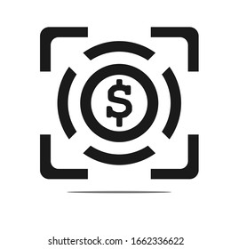 Das einfache Finanz-Symbol in Weiß und Schwarz für Website und Anwendung