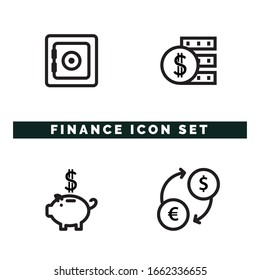 White and Black simple finance icon for website and application