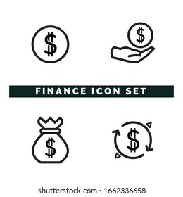 White and Black simple finance icon for website and application