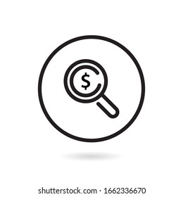 White and Black simple finance icon for website and application
