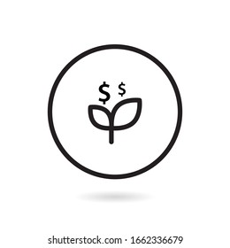 White and Black simple finance icon for website and application
