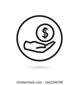 White and Black simple finance icon for website and application