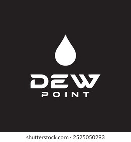 Branco preto e céu azul ponto de orvalho logotipo design.