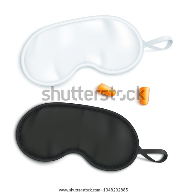 Download White Black Sleeping Mask Mockup Pair Stock Vector Royalty Free 1348202885