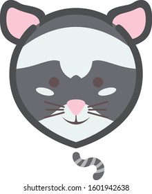 White and black small ferret vector