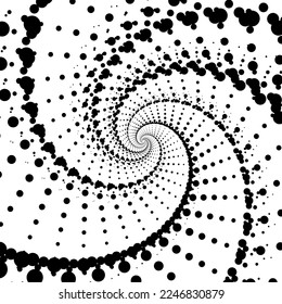 Weiße und schwarze Spirographie Spirale Halbton. Vektorgrafik.