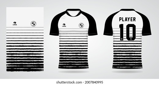 white black sports jersey template for team uniforms and Soccer t shirt design