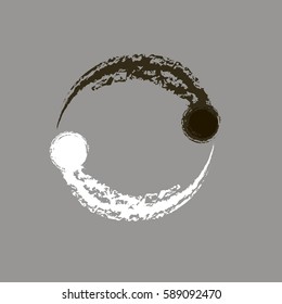 
white black spot on a circle vector