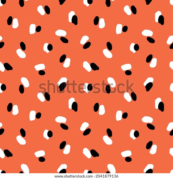 White Black Spots On Orange Background Stock Vector (Royalty Free