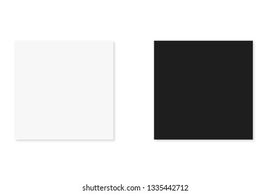 white and black stickers on white background with shadows simple template collection. EPS 10