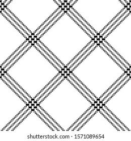 White black striped pixel seamless pattern. Vector illustration.