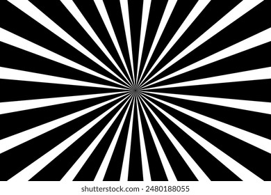 white and black sunburst ray pattern background. white and black sun burst gradient wide vector background