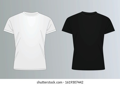 White Black Tshirt Template Collection Vector Stock Vector (Royalty ...