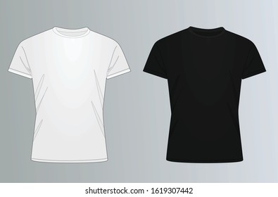 White Black Tshirt Template Collection Vector Stock Vector (royalty 