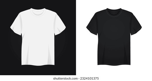 white and black t shirt vector