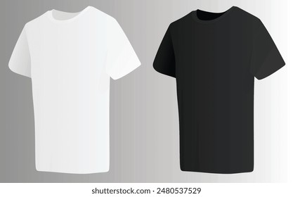 White and black  t shirt. vector illustration