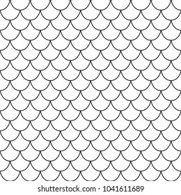 White and Black texture of fish scales. Seamless vector pattern. Nice for wallpaper, banner, fabric, paper, scrapbook, backdrop.