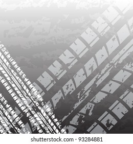 White and black tire track background