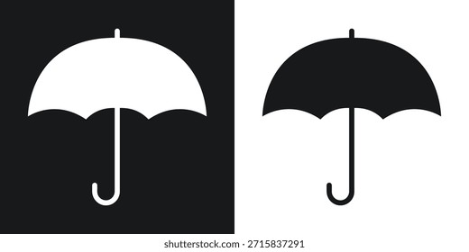 Guarda-chuva branco e preto mostrado lado a lado em fundos preto e branco contrastantes Palavras-chave