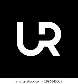 Weiß schwarz UR Logo-Vorlage für den Anfangsbuchstaben der Unternehmensmarke