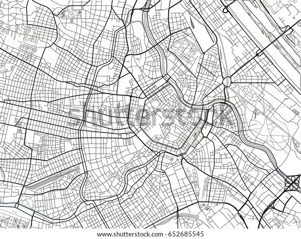 White Black Vector City Map Vienna Stock Vector (Royalty Free ...