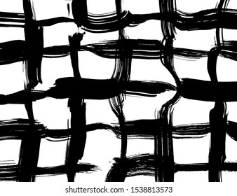 White and black vector. Grunge background. Abstract brush pattern.
