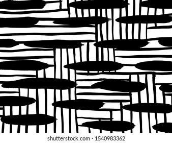 White and black vector. Grunge background. Abstract brush pattern.