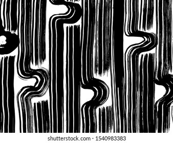 White and black vector. Grunge background. Abstract brush pattern.