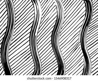 White and black vector. Grunge background. Abstract brush pattern.
