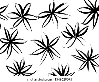 White and black vector. Grunge background. Abstract brush pattern.