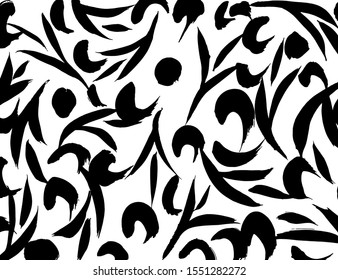 White and black vector. Grunge background. Abstract brush pattern.