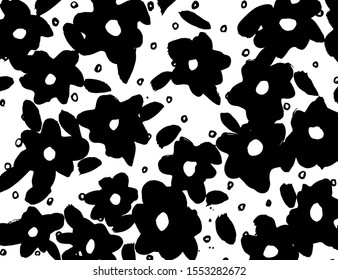 White and black vector. Grunge background. Abstract brush pattern.
