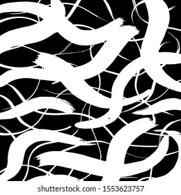 White and black vector. Grunge background. Abstract brush pattern.