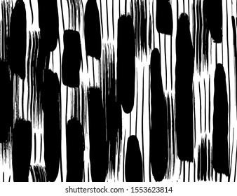 White and black vector. Grunge background. Abstract brush pattern.