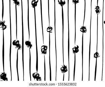 White and black vector. Grunge background. Abstract brush pattern.